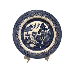 Churchill Blue Willow Dinner Plate Ironstone Made in England 10 3/8"